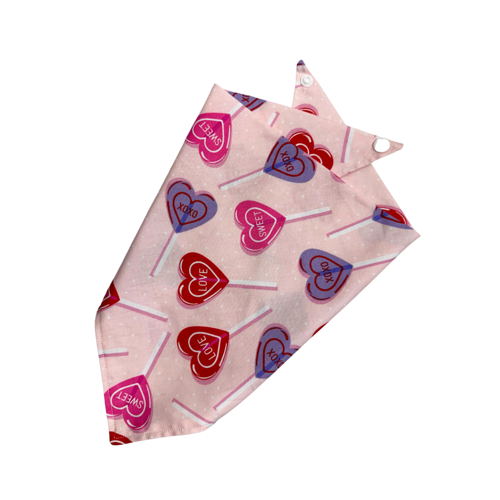 Sweet Heart Print Cotton Dog Bandana
