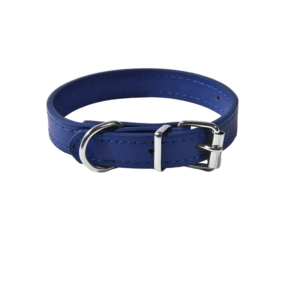 Adjustable Solid Color PU Dog Collar