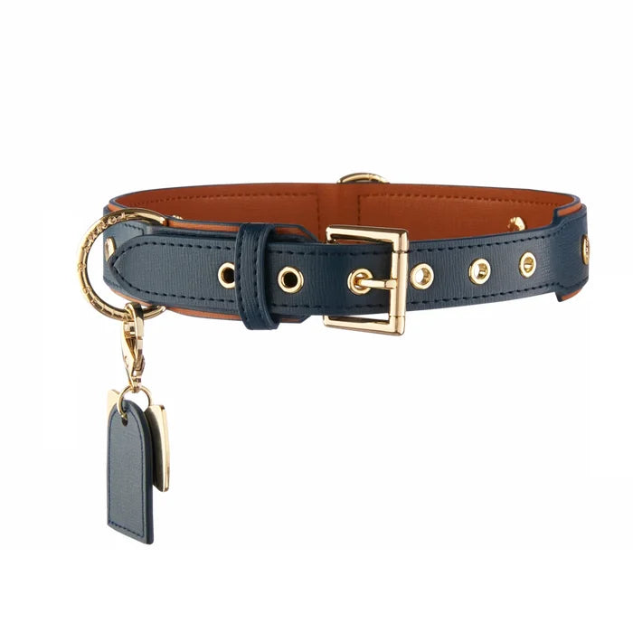 Durable Dual Colour Leather Dog Collar