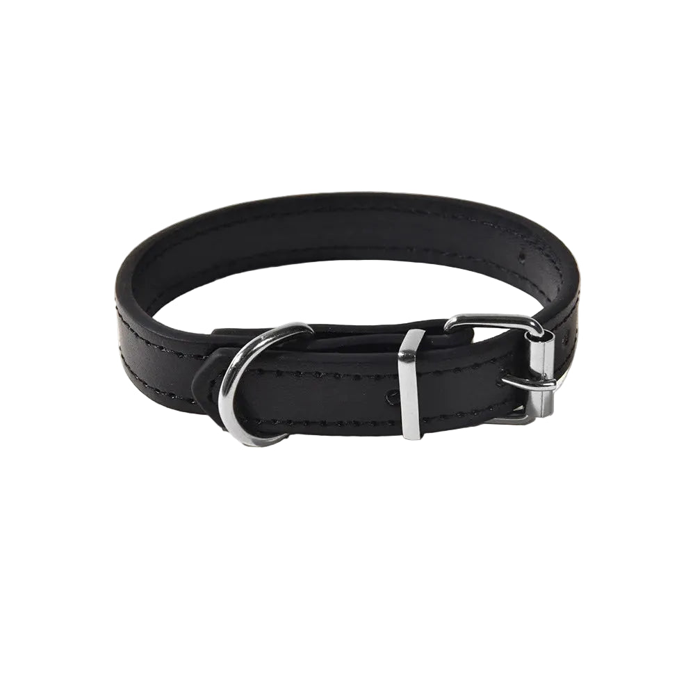 Adjustable Solid Color PU Dog Collar