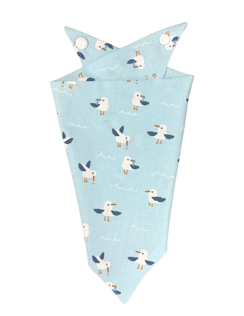 Seaside Gull Print Cotton Dog Bandana