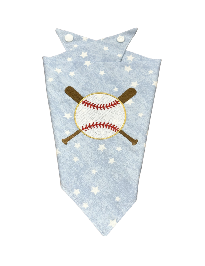 Baseball Star Print Cotton Dog Bandana
