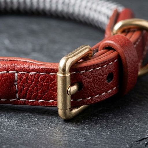 Soft Zigzag Leather Dog Collar