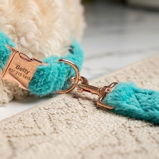 Warm Fur-Lined Nylon Leather Dog Collar