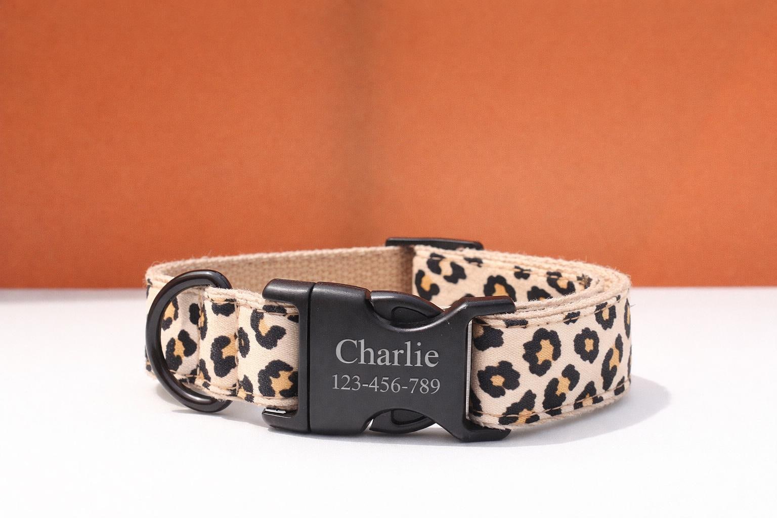 Animal Print Adjustable Dog Collar and Leash Set, Sizes XS-XL - Image 6