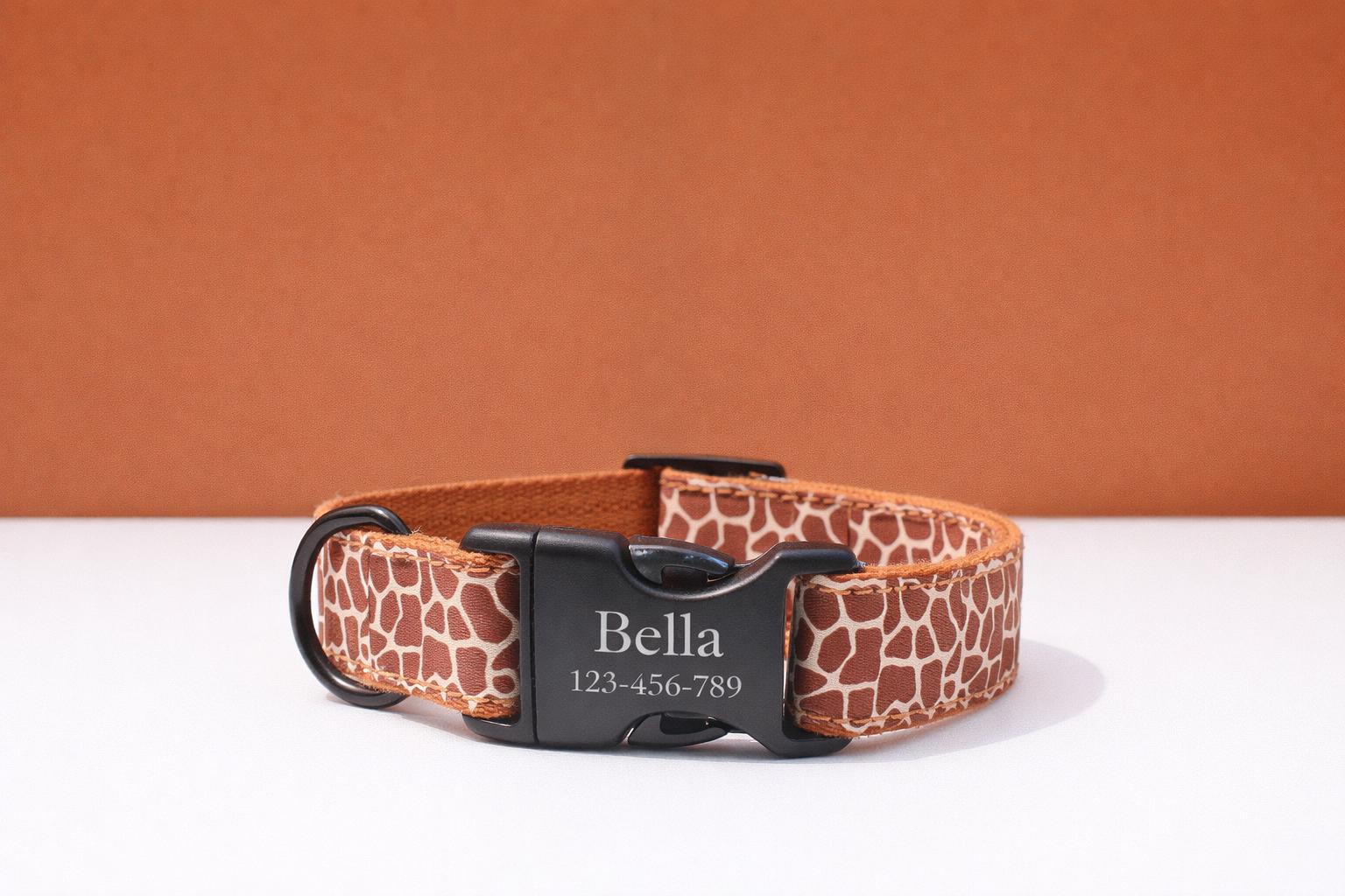 Animal Print Adjustable Dog Collar and Leash Set, Sizes XS-XL - Image 7