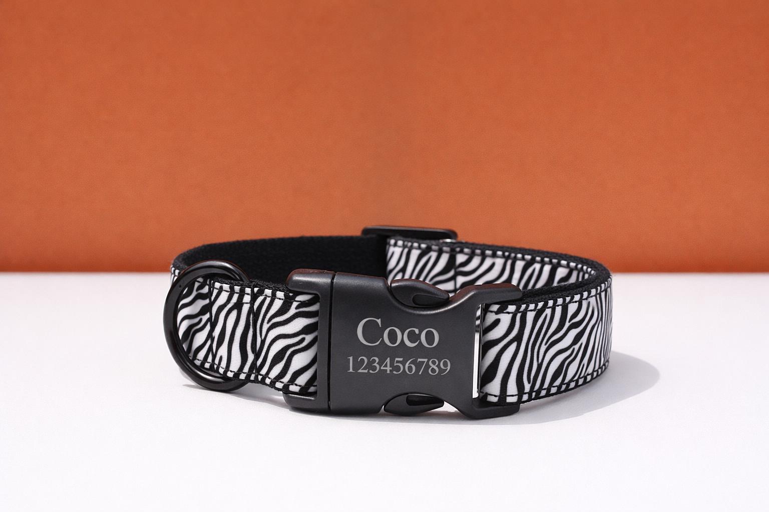Animal Print Adjustable Dog Collar and Leash Set, Sizes XS-XL - Image 8