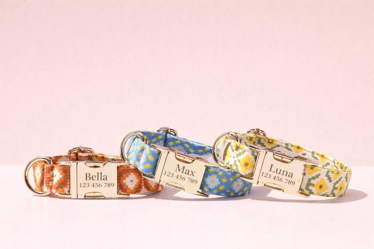 Floral Pattern Adjustable Dog Collar, Sizes XS-XL - Image 4