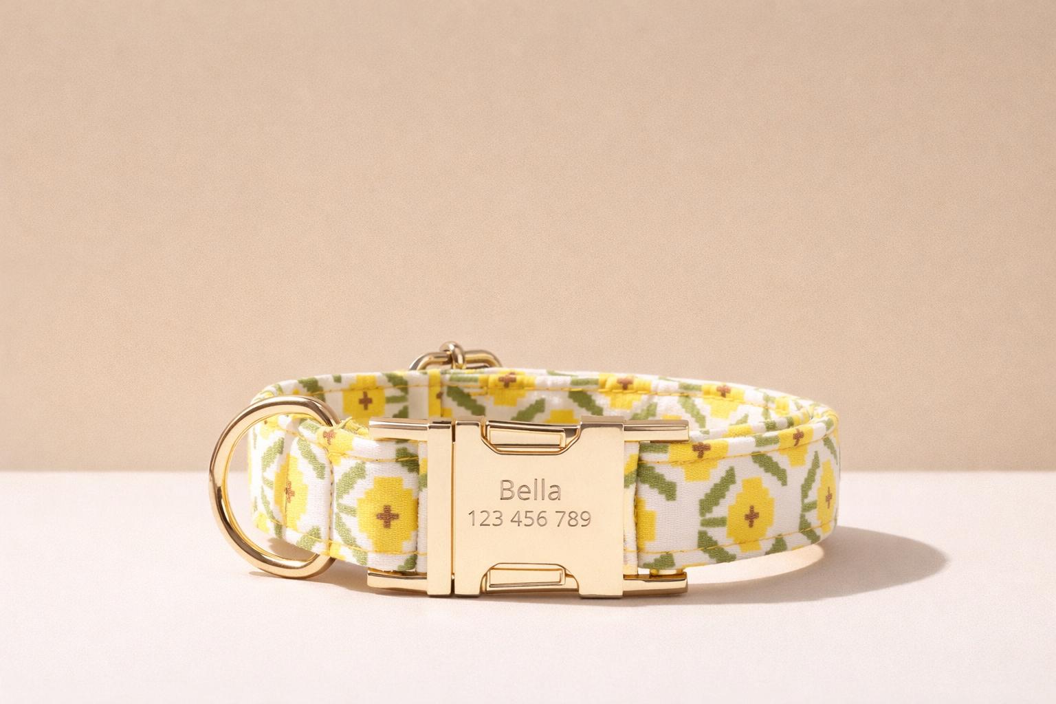 Floral Pattern Adjustable Dog Collar, Sizes XS-XL - Image 7