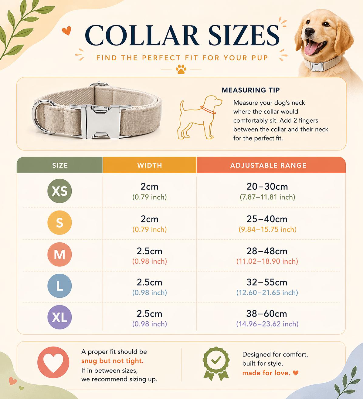 Boucle Adjustable Dog Collar, Sizes XS-XL - Image 3