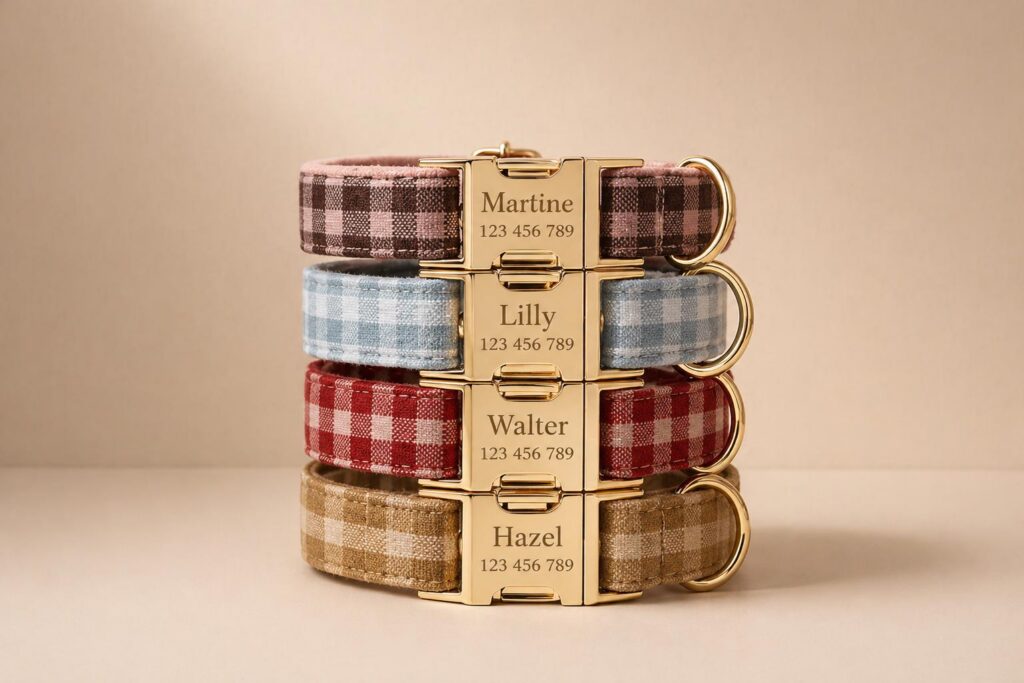 British Tartan Adjustable Dog Collar, Sizes XS-XL