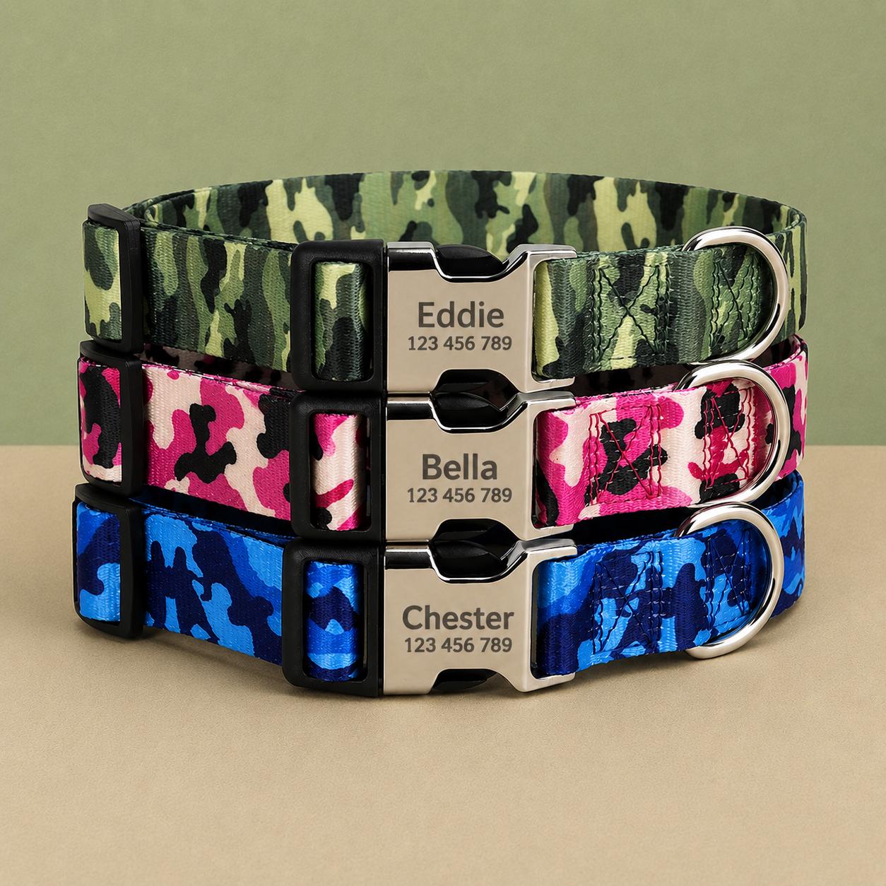 Outdoor Adjustable Dog Collar with Metal Buckle