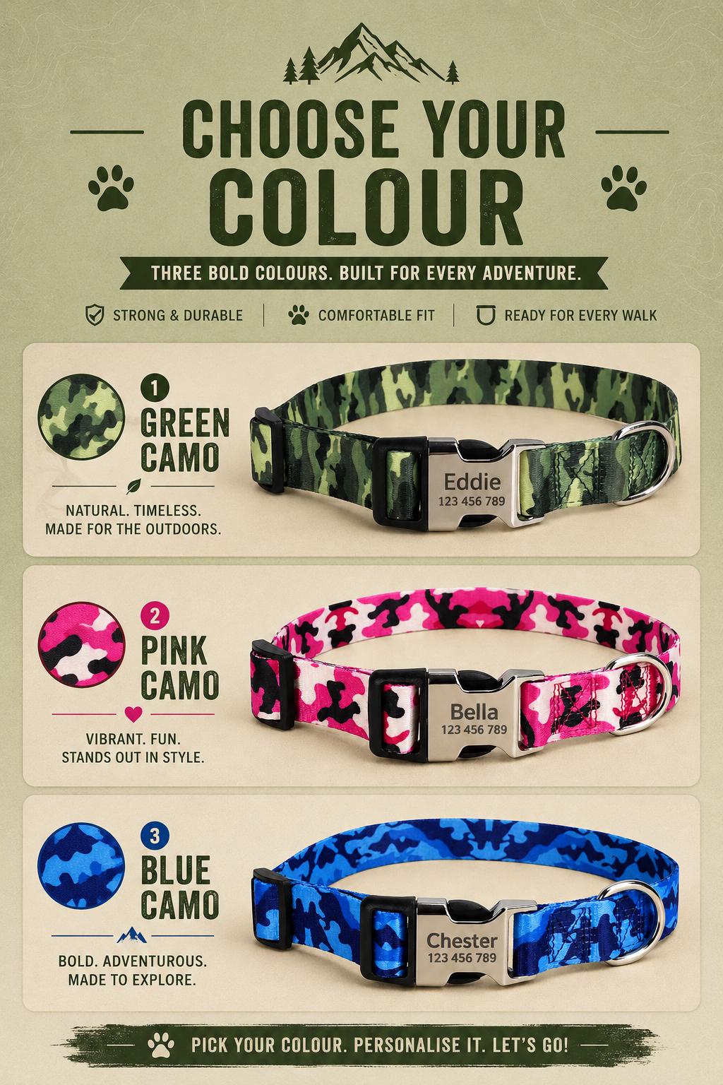 Outdoor Adjustable Dog Collar with Metal Buckle - Image 3