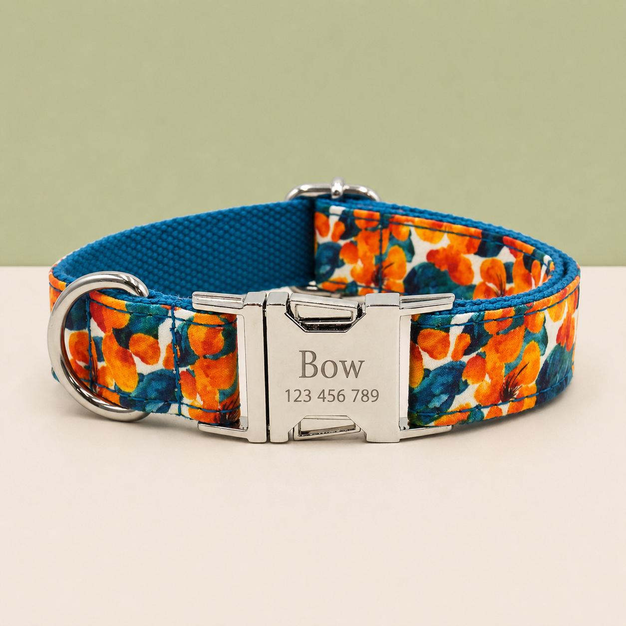 Floral Print Adjustable Dog Collar in Multiple Patterns, Sizes XS-XL - Image 15
