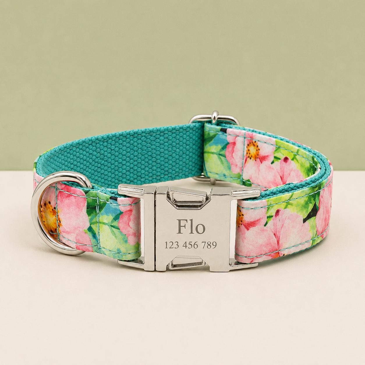 Floral Print Adjustable Dog Collar in Multiple Patterns, Sizes XS-XL - Image 4