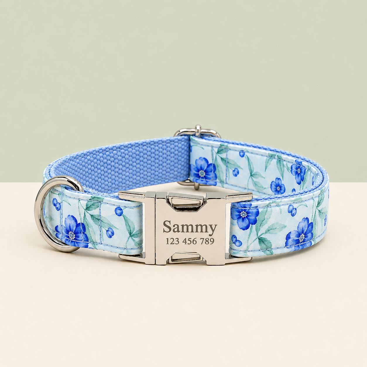 Floral Print Adjustable Dog Collar in Multiple Patterns, Sizes XS-XL - Image 9