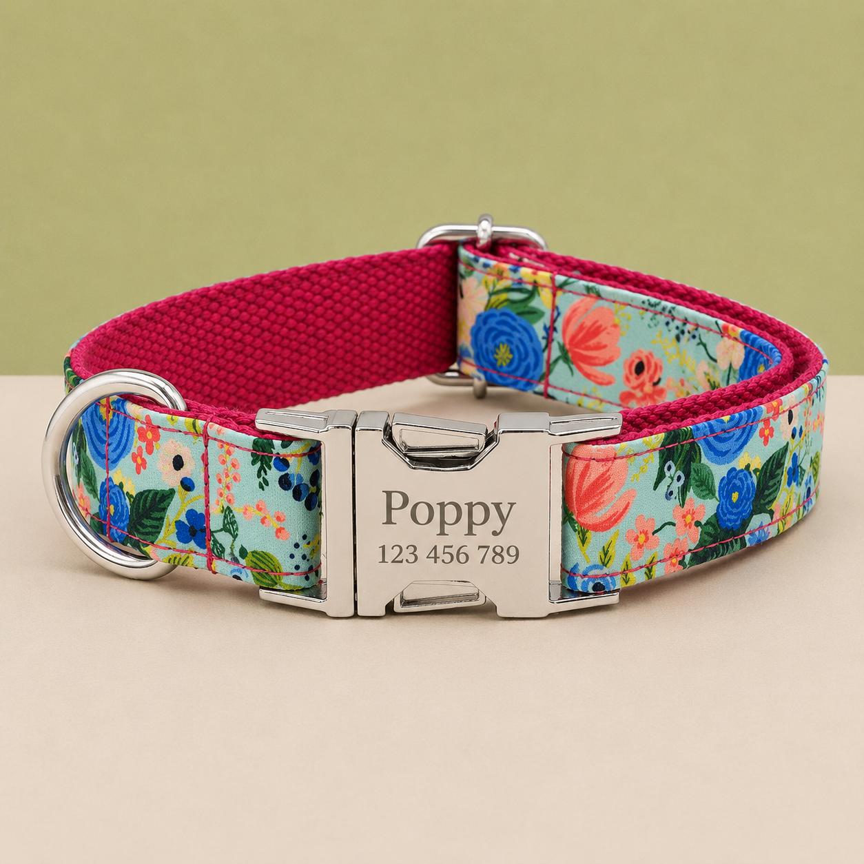 Floral Print Adjustable Dog Collar in Multiple Patterns, Sizes XS-XL - Image 12