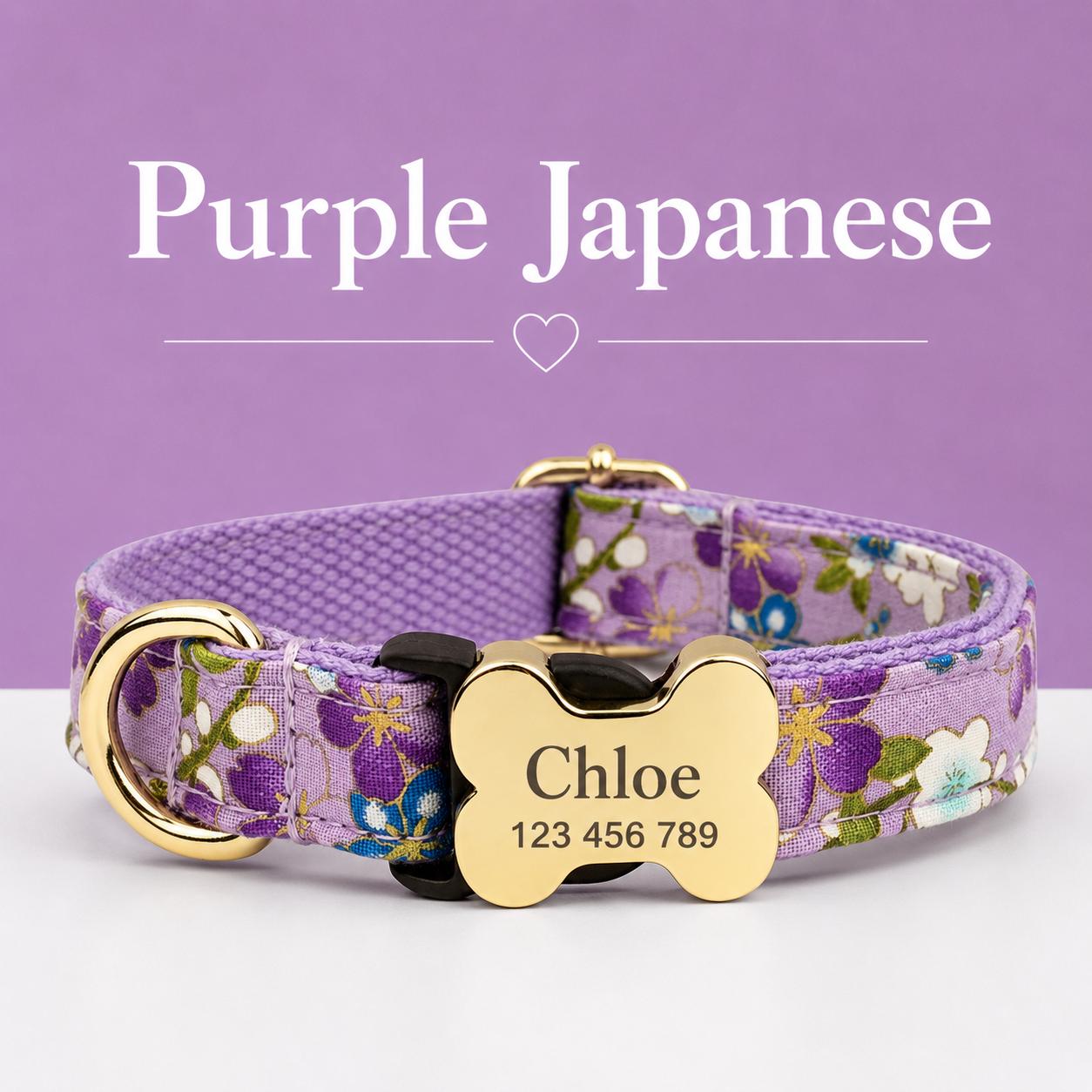 Textured Fabric Adjustable Dog Collar with Gold-Tone Hardware, Sizes XS-XL - Image 9