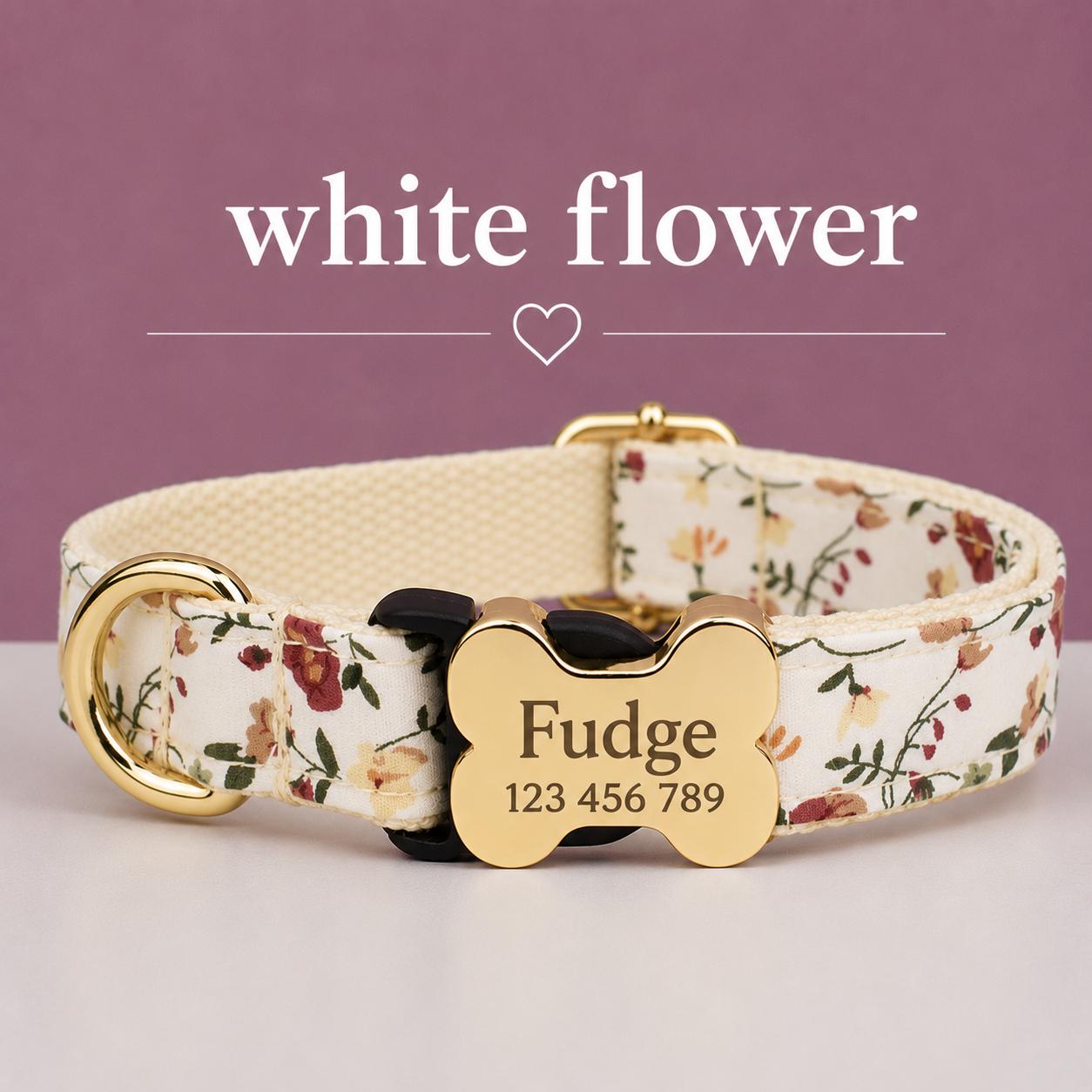 Textured Fabric Adjustable Dog Collar with Gold-Tone Hardware, Sizes XS-XL - Image 15