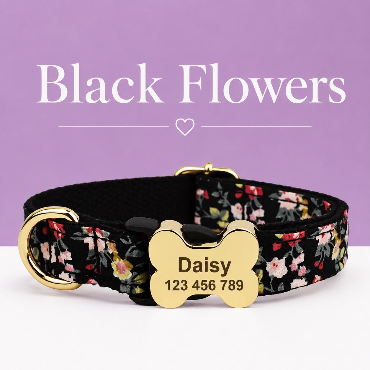 Textured Fabric Adjustable Dog Collar with Gold-Tone Hardware, Sizes XS-XL - Image 19