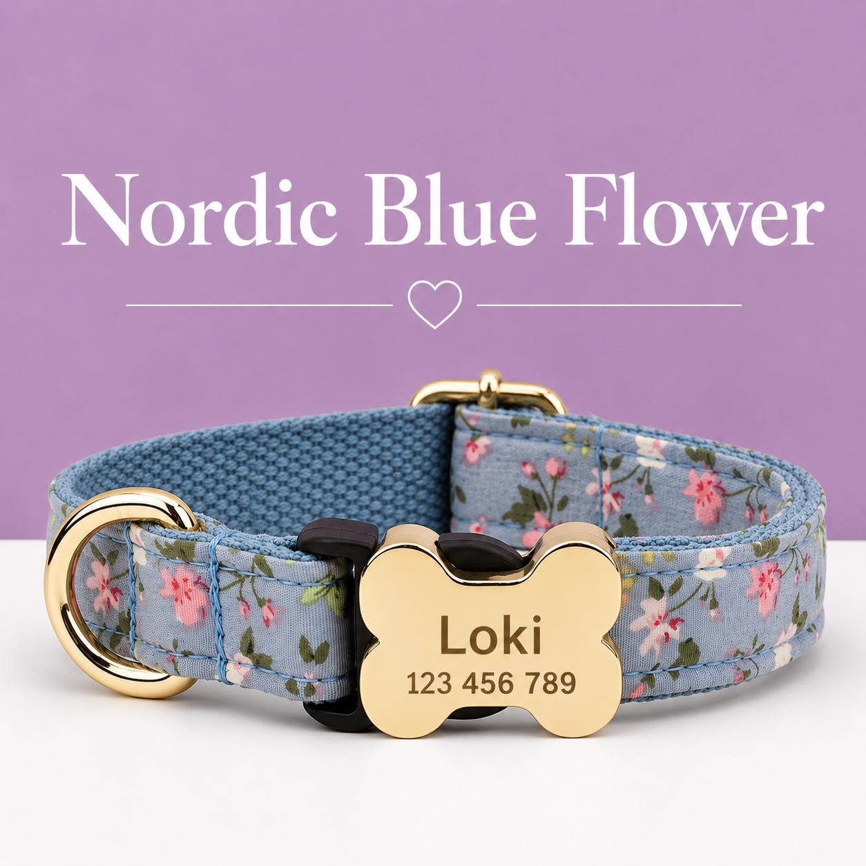 Textured Fabric Adjustable Dog Collar with Gold-Tone Hardware, Sizes XS-XL - Image 12