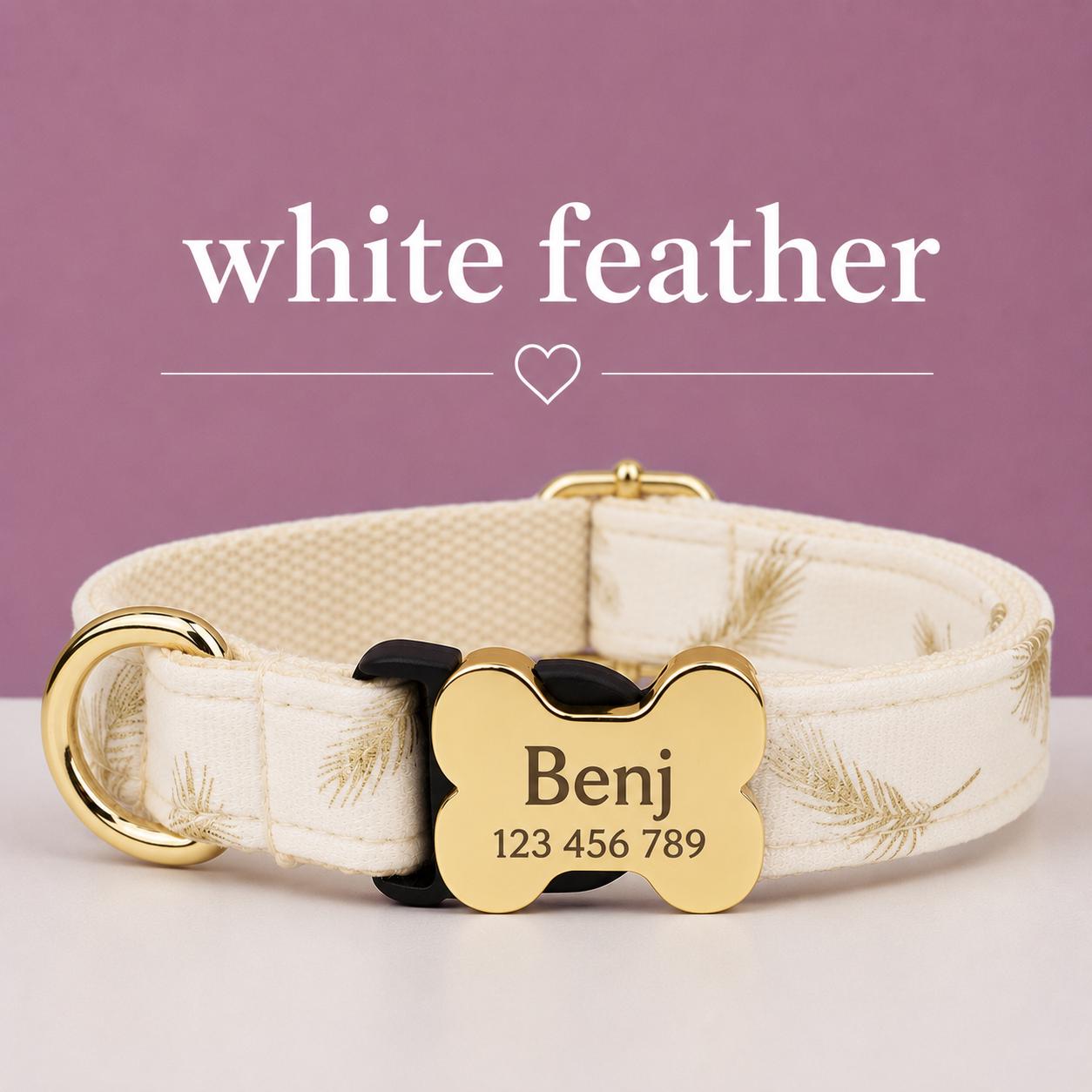 Textured Fabric Adjustable Dog Collar with Gold-Tone Hardware, Sizes XS-XL - Image 16
