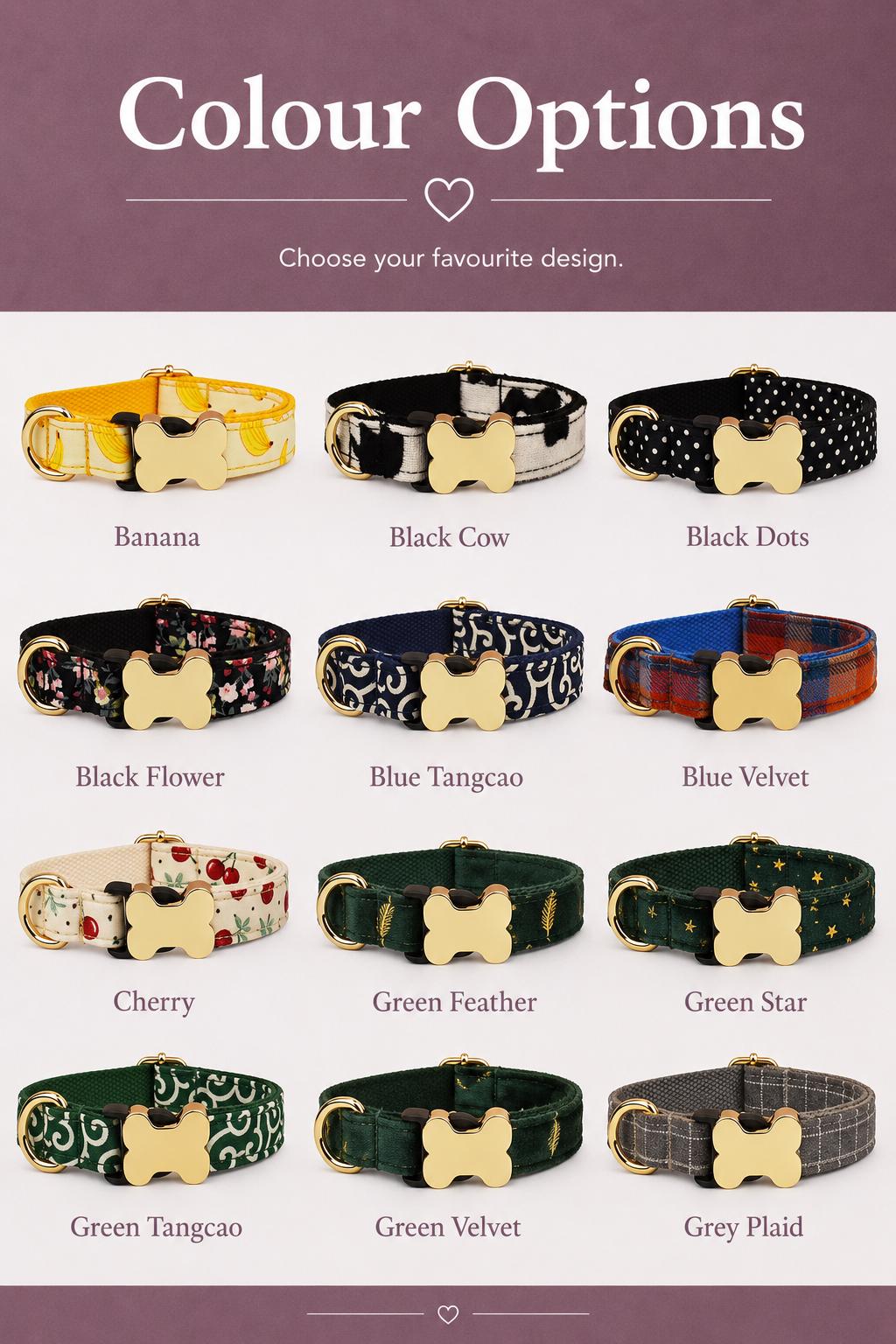 Textured Fabric Adjustable Dog Collar with Gold-Tone Hardware, Sizes XS-XL - Image 2