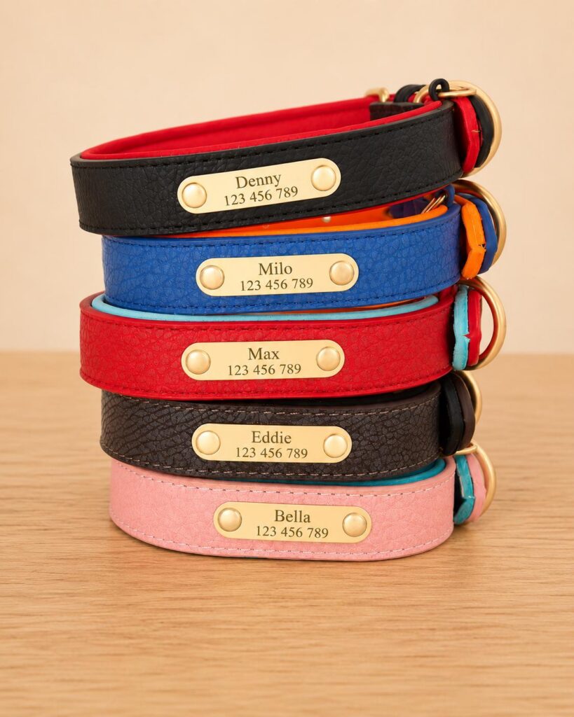 Leather Adjustable Dog Collar, Sizes XS-XL