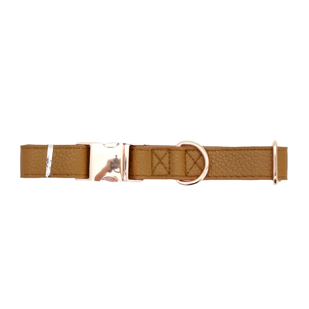 Adjustable Leather and Stainless Steel Dog Collar