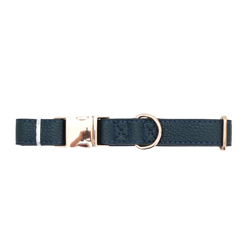Adjustable Leather and Stainless Steel Dog Collar