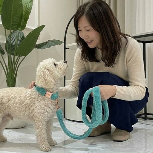 Warm Fur-Lined Nylon Leather Dog Collar